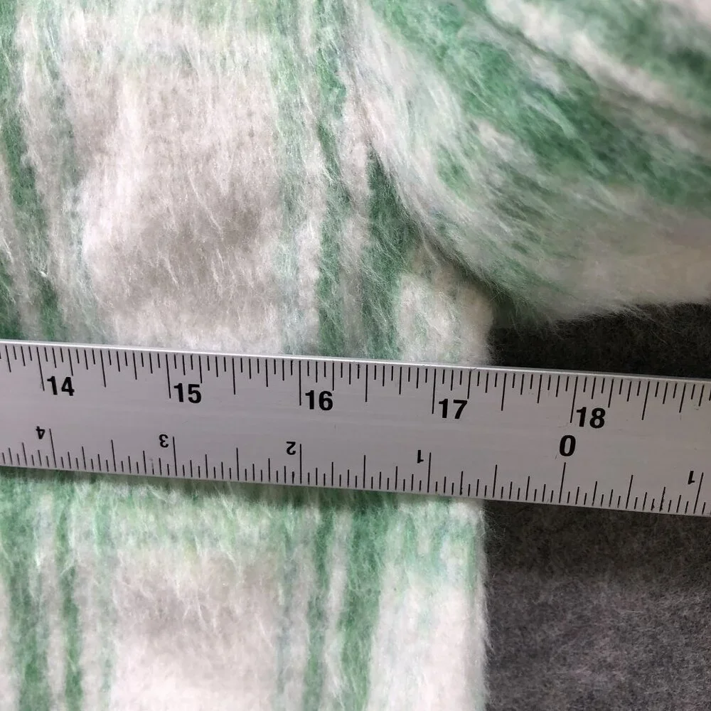 Primark Kids Girls Size 9-10 Years 140 cm Shacket Green White Plaid‎ Fuzzy Fall